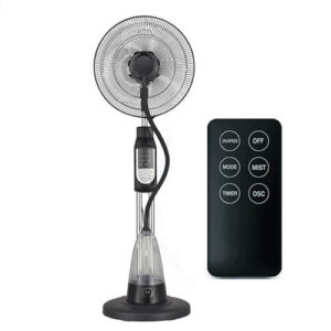 Remote Mist pedestal fan.